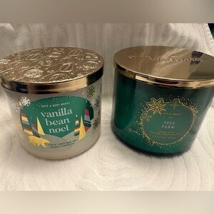 Bath & Body Works Vanilla Bean Noel and Tree Farm Candle Set